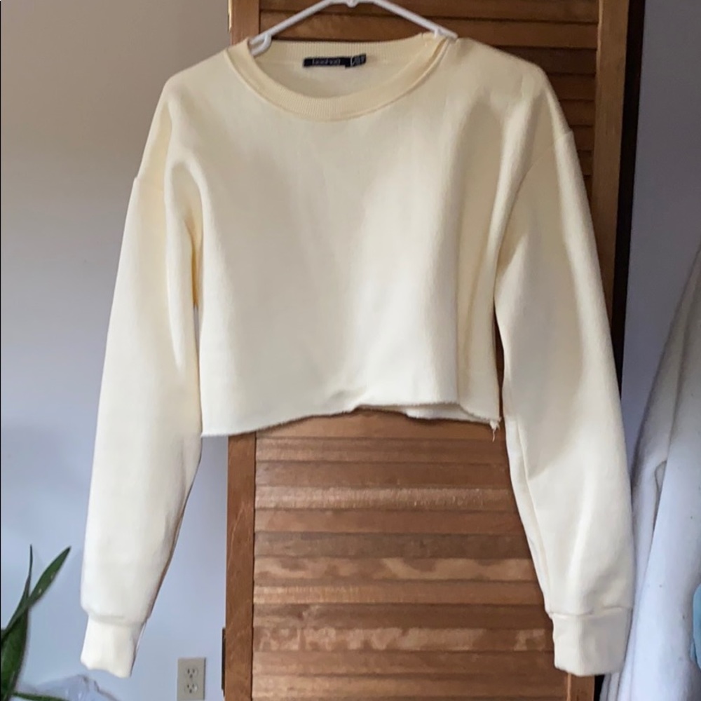 Cream cropped sweatshirt